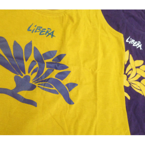 Le canottiere di Libera, mimosa e violet